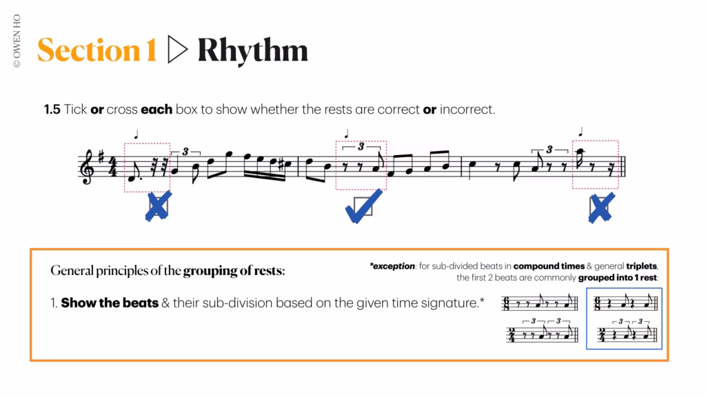 grouping of rests 4/4