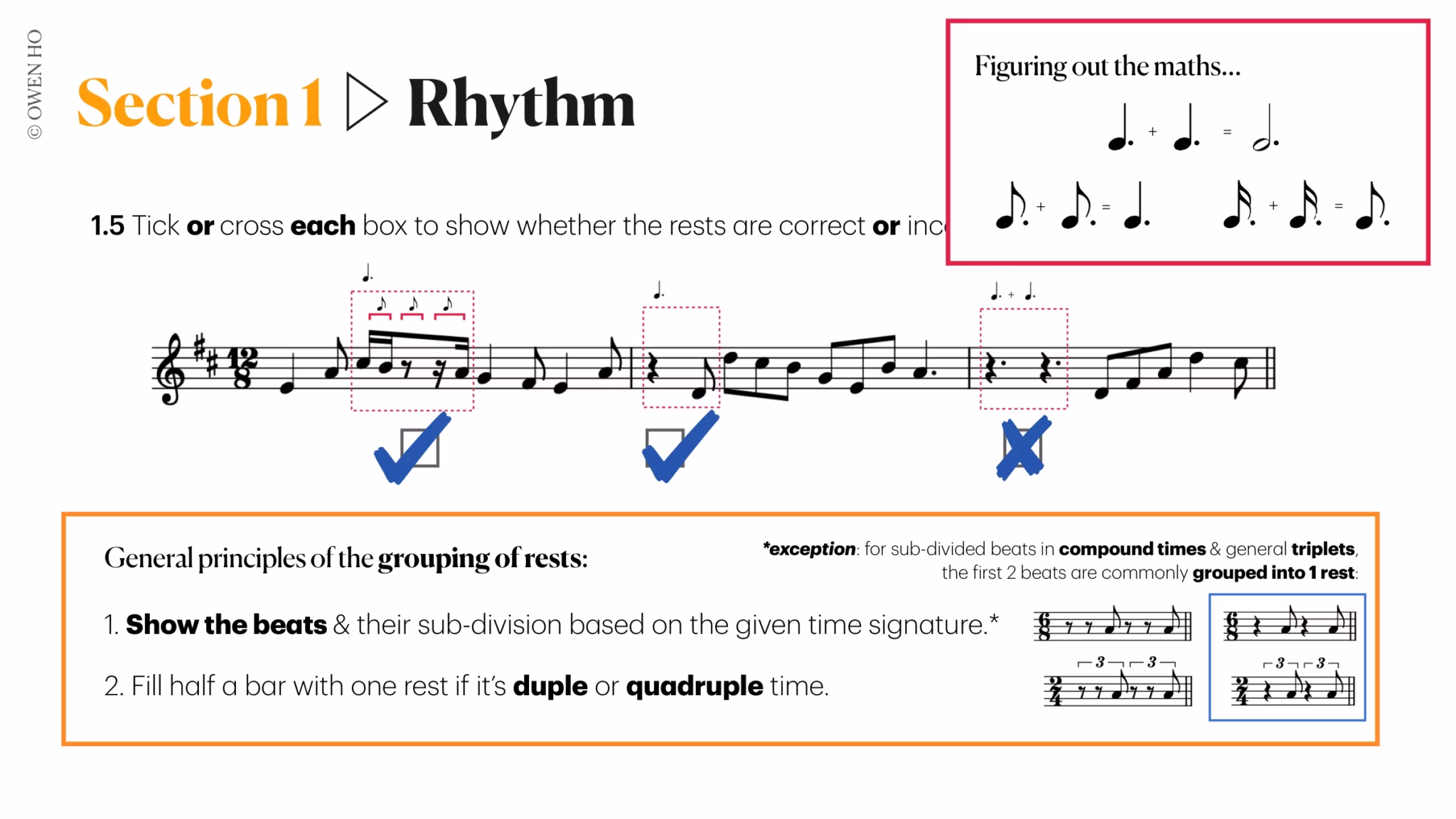 grouping of rests 12/8