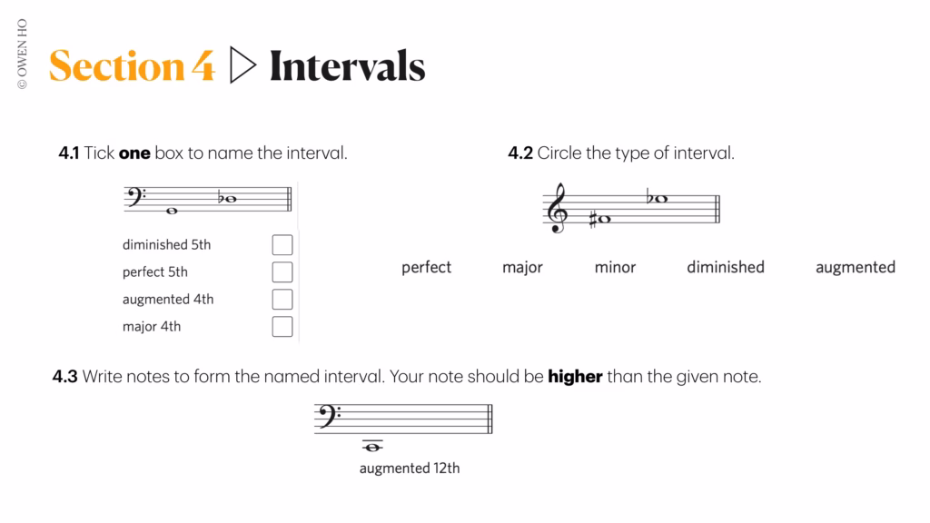 music interval questions