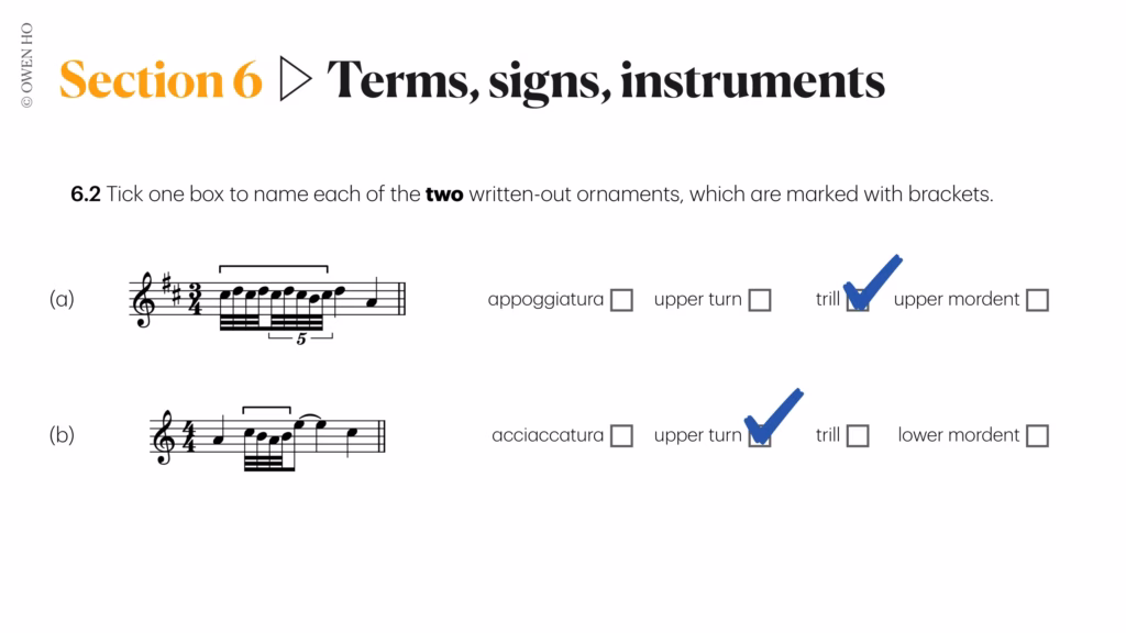 music ornaments questions